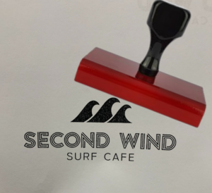 Second wind surf cafe Traditional Wooden Rubber Stamps – 80 x 80mm