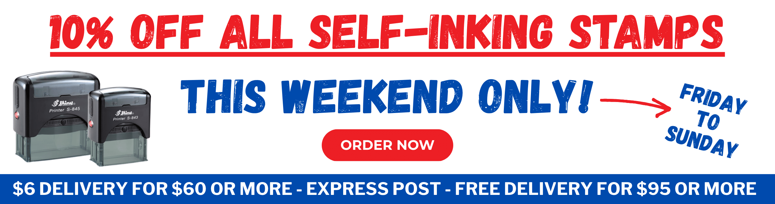 Weekend Special: 10% off self-inking stamps